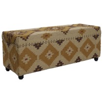 Truhe Home ESPRIT Beige Senf Baumwolle 120 x 40 x 45 cm