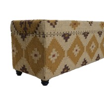 Chest Home ESPRIT Beige Mustard Cotton 120 x 40 x 45 cm