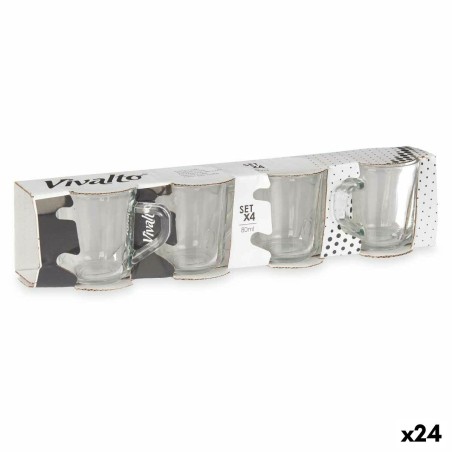 Ensemble de tasses à café Vivalto RYG2046 Transparent verre 80 ml (24 Unités)