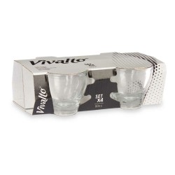 Piece Coffee Cup Set Vivalto RYG6073 Transparent Glass 80 ml (24 Units)