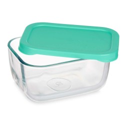 Boîte à lunch Pasabahce SNOW BOX Vert Transparent verre Polyéthylène 420 ml 12,5 x 6 x 9,5 cm (12 Unités)