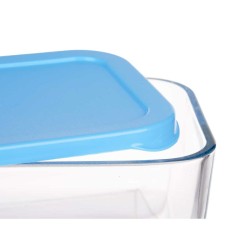 Boîte à lunch Pasabahce SNOW BOX Bleu Transparent verre Polyéthylène 790 ml 16,3 x 7,4 x 11,4 cm (12 Unités)