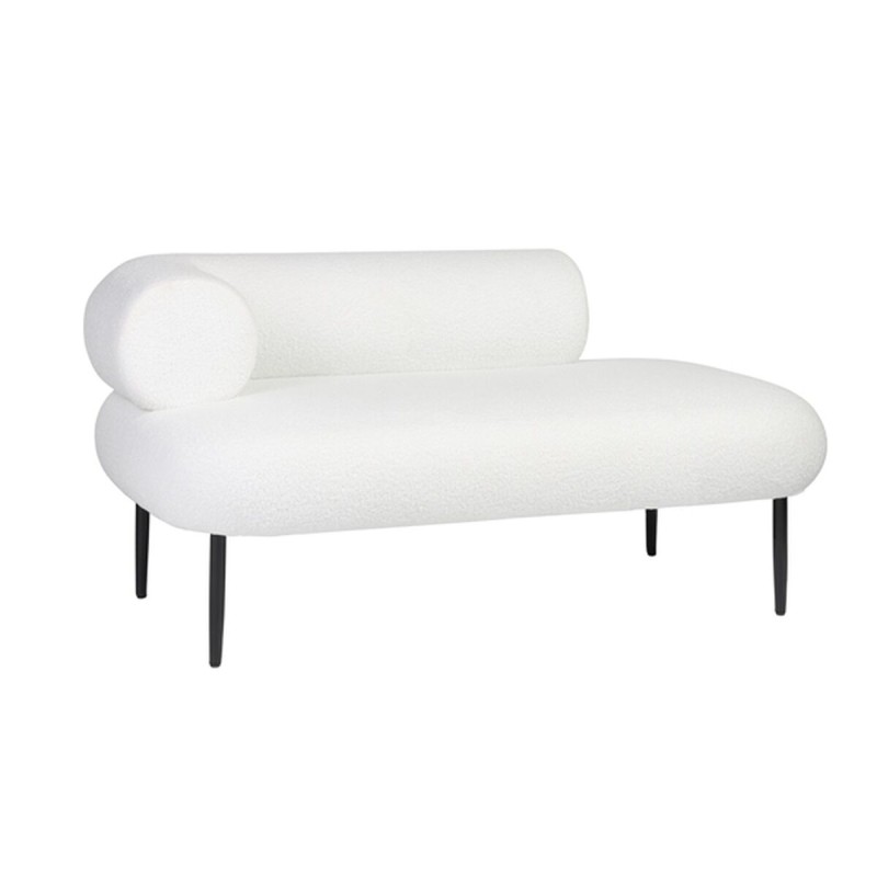 Canapé DKD Home Decor Blanc Noir Métal Scandi 127,5 x 73,5 x 64 cm