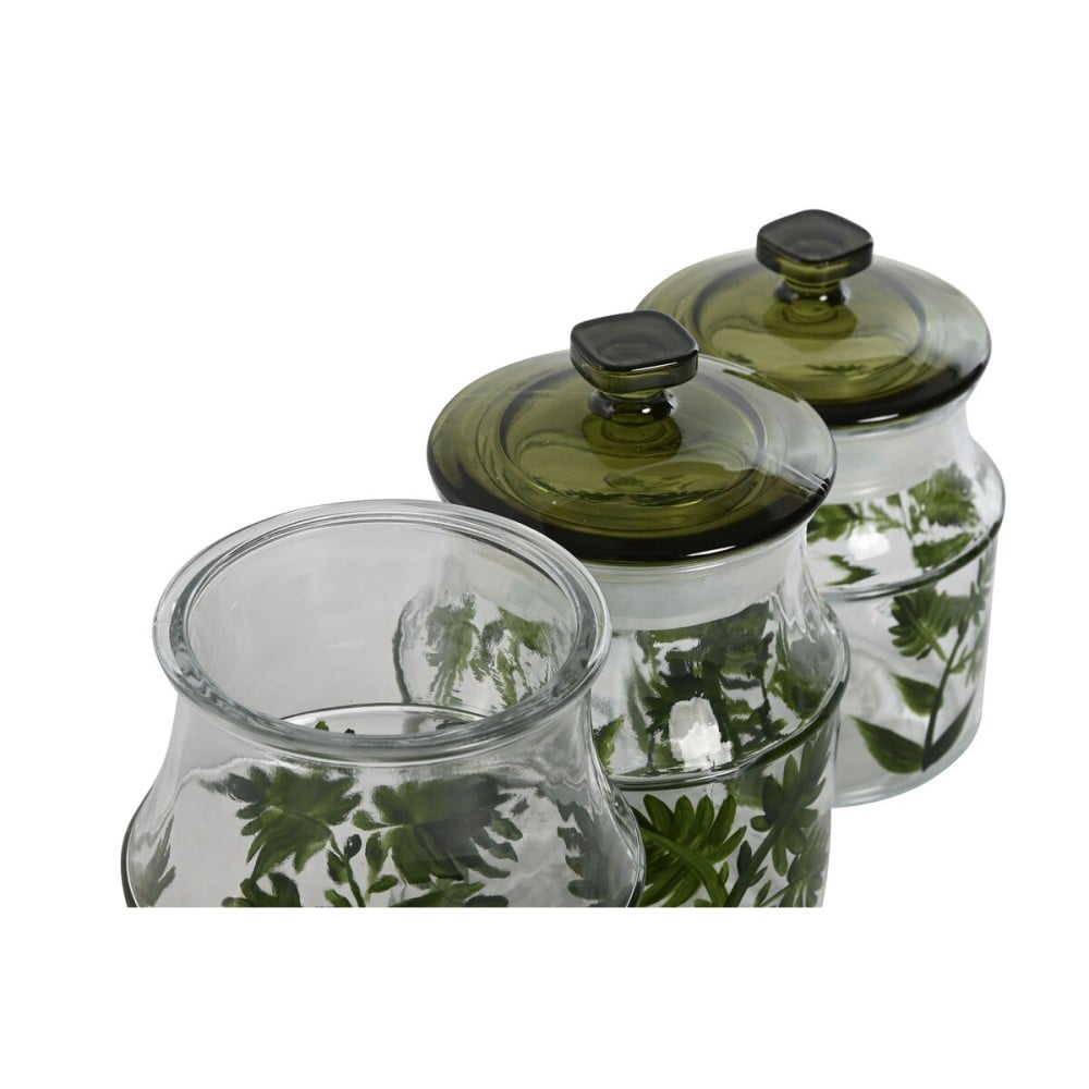 3 Tubs Home ESPRIT Green Crystal 1,2 L 3 Pieces