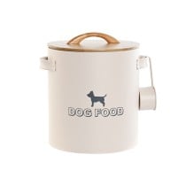 Dose für Tierfutter Home ESPRIT Beige natürlich Metall Bambus 8 L 25 X 21,7 X 26 cm