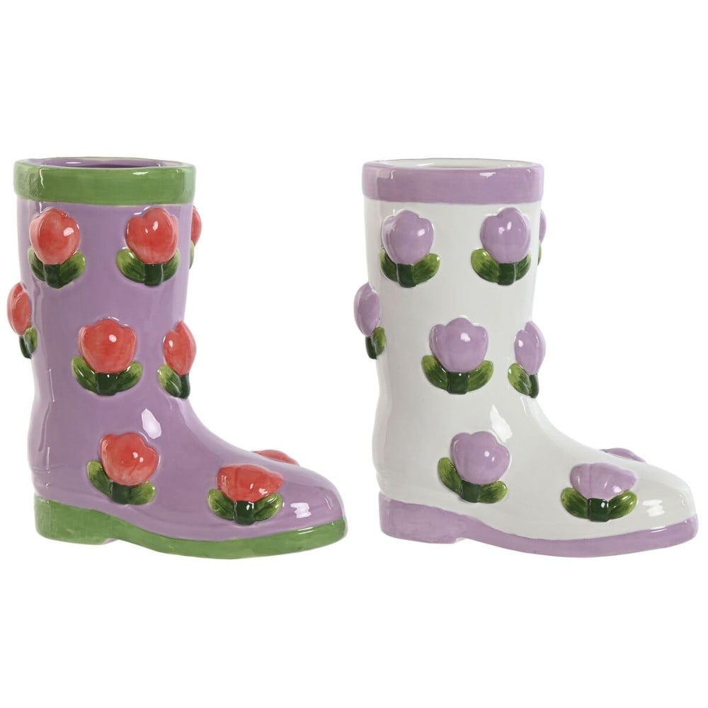 Planter Home ESPRIT White Lilac Dolomite Boot 21 x 11 x 22 cm (2 Units)