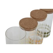 Gefäß Home ESPRIT Gelb grün natürlich Kork Silikon Borosilikatglas Shabby Chic 1,4 L (4 Stück)