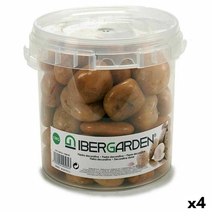 Decorative Stones Ibergarden 3BRG Brown Large 3 Kg (4 Units)