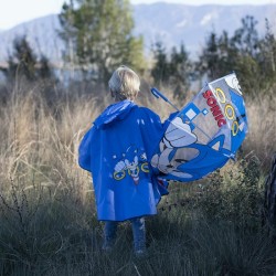 Waterproof Poncho with Hood Sonic Blue