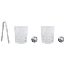 Set de Whisky Home ESPRIT Naturel Bambou Verre