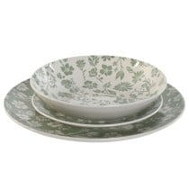 Service de Vaisselle Home ESPRIT Blanc Vert Porcelaine Floral 27 x 27 x 2 cm 18 Pièces