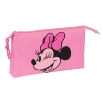 Trousse Fourre-Tout Double Minnie Mouse Loving Rose 22 x 12 x 3 cm