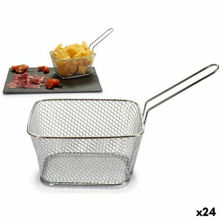 Körbchen für Finger-Food Kinvara 50687 Silberfarben Eisen 24 x 13 x 11 cm (24 Stück)