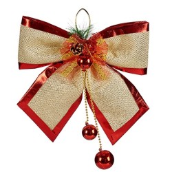 Schleife Weihnachtsschmuck Rot Gold Kunststoff 33 x 9 x 33 cm (6 Stück)