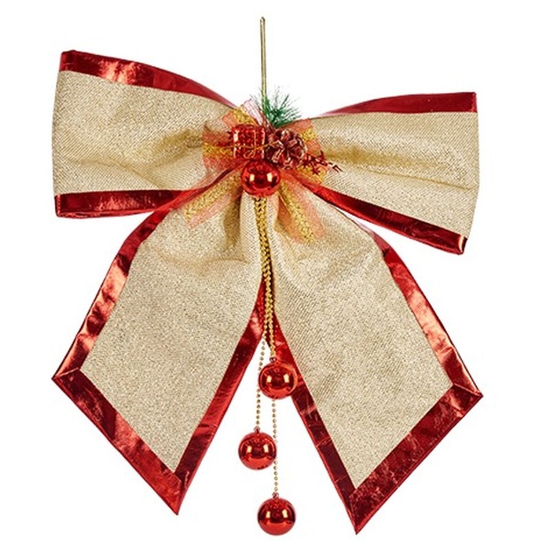 Lasso Christmas bauble Red Golden Plastic 53 x 50 x 9 cm (4 Units)