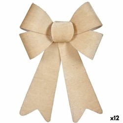 Schleife Weihnachtsschmuck Beige PVC 16 x 24 x 4 cm (12 Stück)