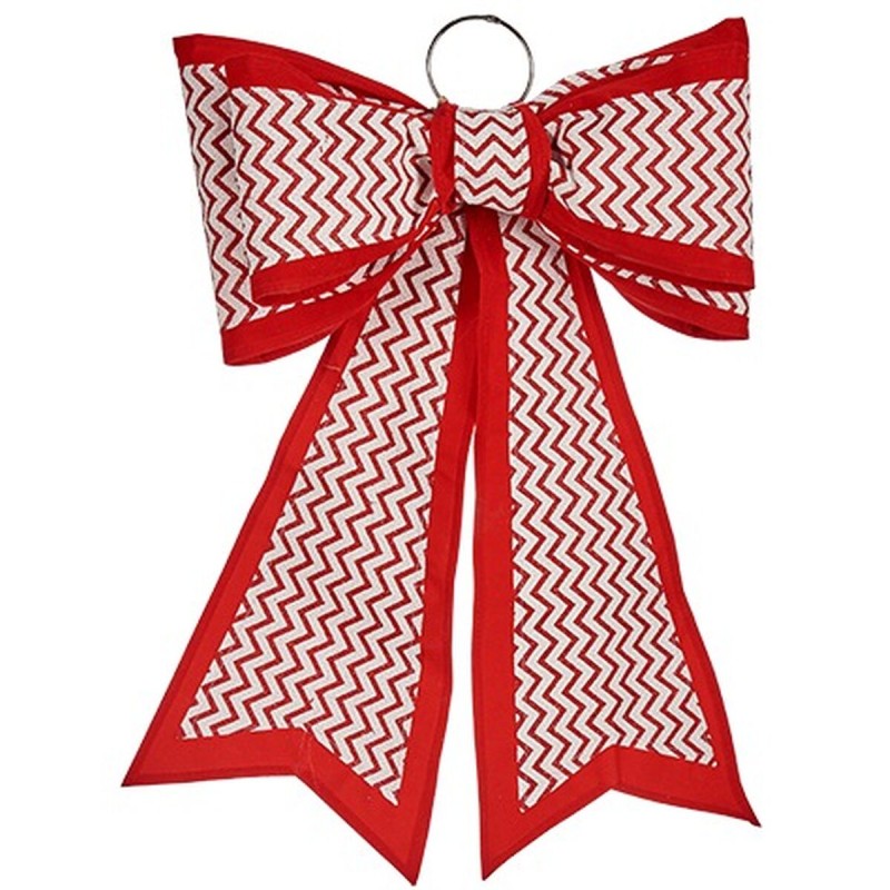 Schleife Weihnachtsschmuck 40 x 60 cm Weiß Rot PVC (6 Stück)