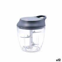 Manual vegetable chopper Quid Ozon Grey Metal 13,5 x 12 x 14,5 cm (12 Units)