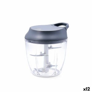 Manual vegetable chopper Quid Ozon Grey Metal 13,5 x 12 x 14,5 cm (12 Units)