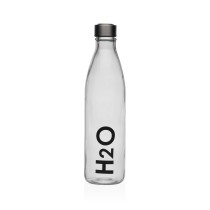 Water bottle Versa Transparent Glass Aluminium 1 L 8 x 31 x 8 cm