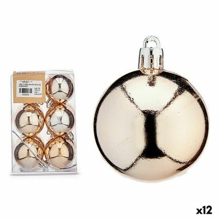 Lot de boules de Noël champagne Plastique 5 x 6 x 5 cm (12 Unités)