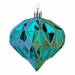 Weihnachtskugeln-Set Diamant Blau Kunststoff 8 x 9 x 8 cm (12 Stück)