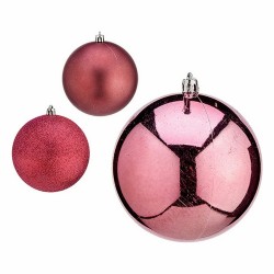 Lot de boules de Noël Rose Plastique 10 x 11 x 10 cm (12 Unités)