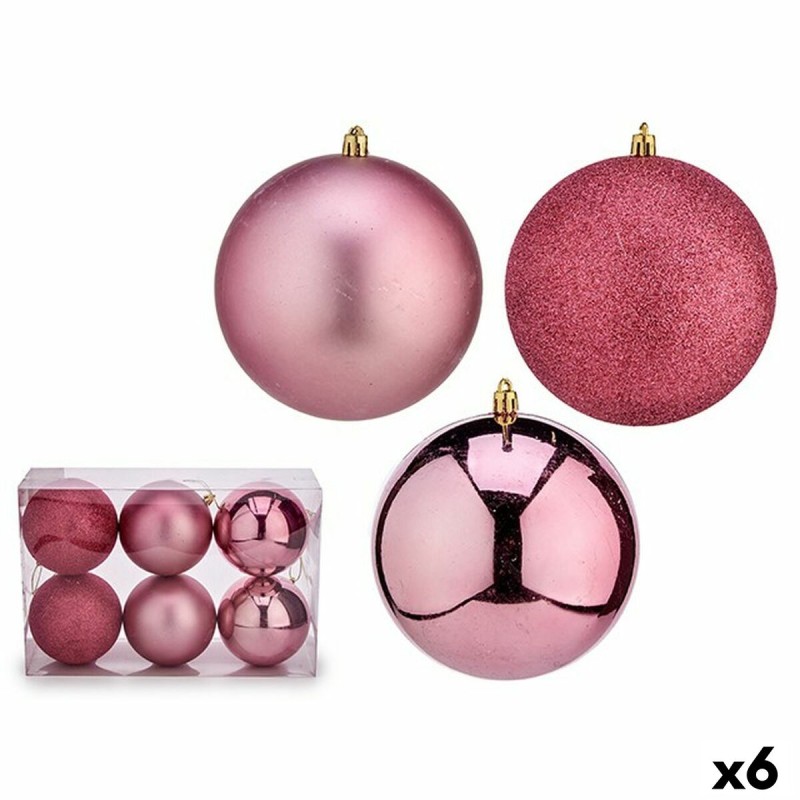 Weihnachtskugeln-Set Rosa PVC Ø 12 cm (6 Stück)