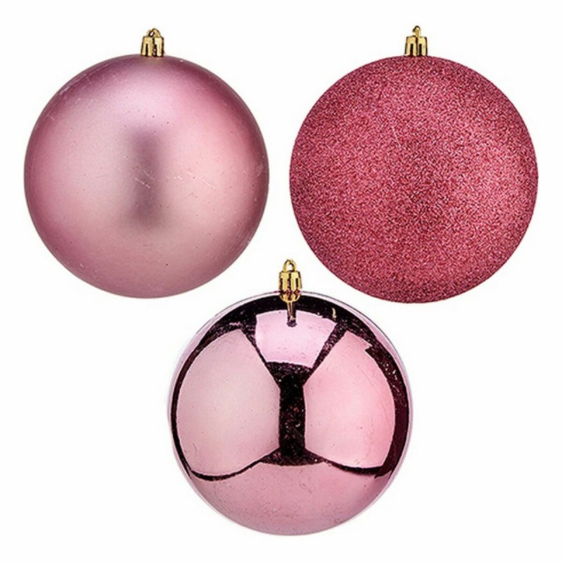 Lot de boules de Noël Rose PVC Ø 12 cm (6 Unités)