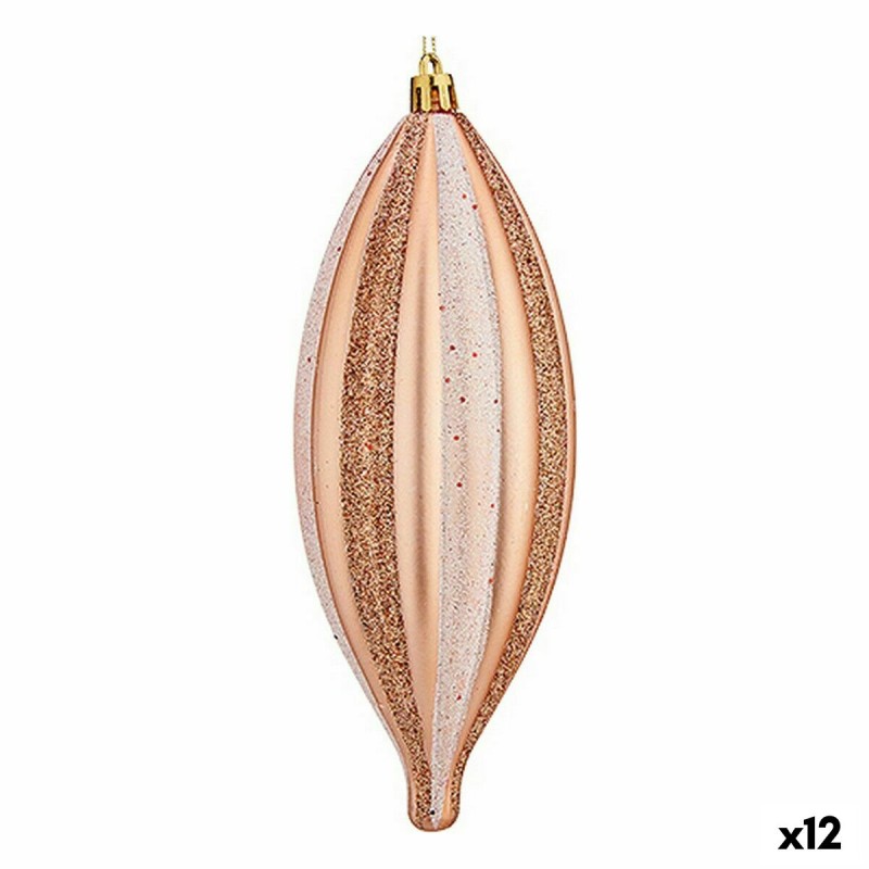 Christmas Decorations Set Streched Copper PVC 3 x 3 x 18 cm (12 Units)