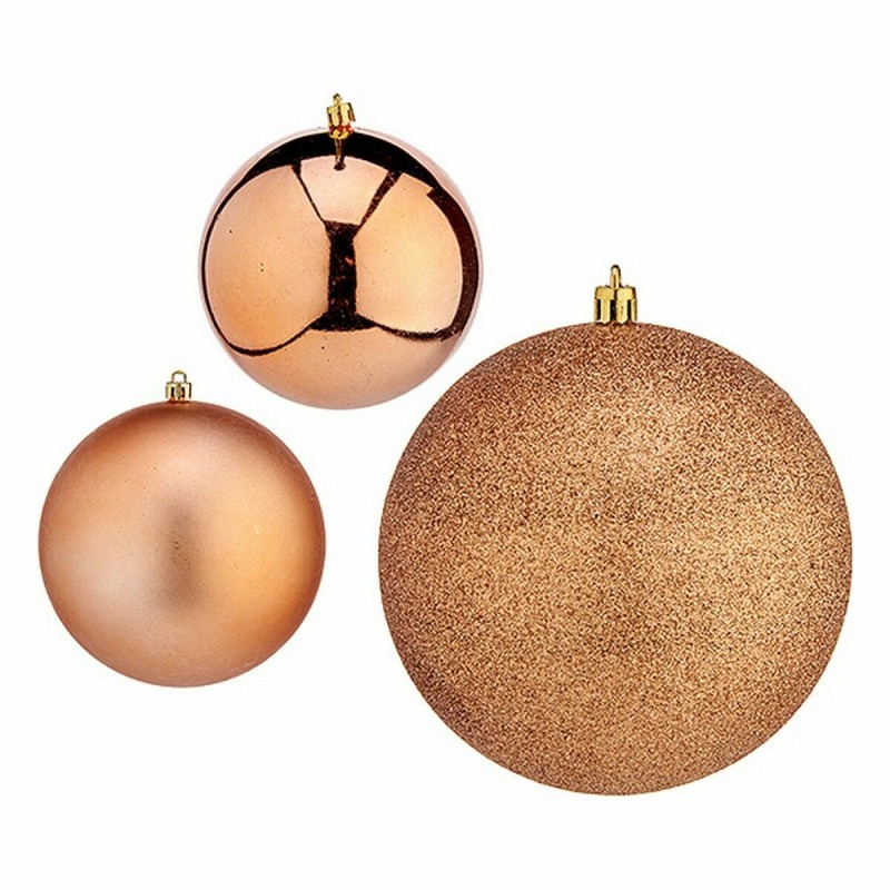 Lot de boules de Noël Cuivre Plastique 10 x 10 x 60 cm (12 Unités)