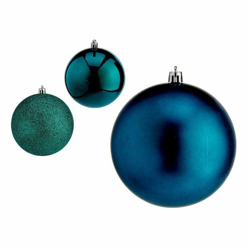 Set of Christmas balls Blue Plastic 10 x 11 x 10 cm (12 Units)