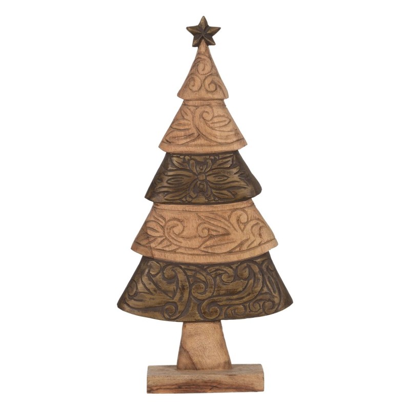 Décorations de Noël Marron Bois de manguier Sapin de Noël 32 x 9 x 65,5 cm