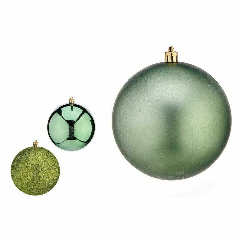 Lot de boules de Noël Vert Plastique 10 x 11 x 10 cm (12 Unités)