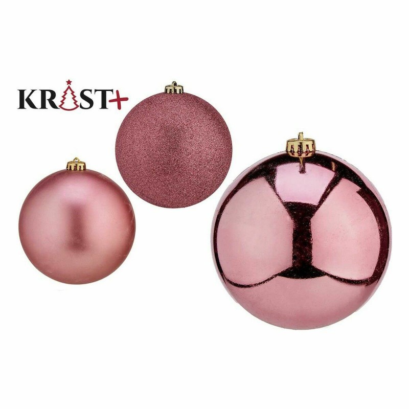 Weihnachtskugeln-Set Rosa PVC 10 cm (12 Stück)