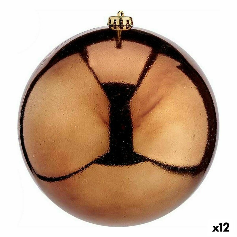 Boule de Noël Marron Plastique 20 x 20 x 20 cm (12 Unités)