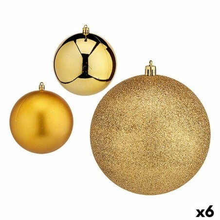 Set of Christmas balls Golden Plastic 12 x 13 x 12 cm (6 Units)