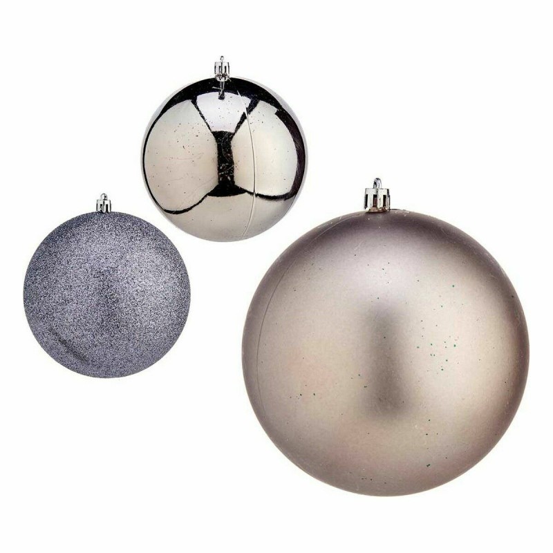 Lot de boules de Noël Argenté Plastique Ø 12 cm (6 Unités)