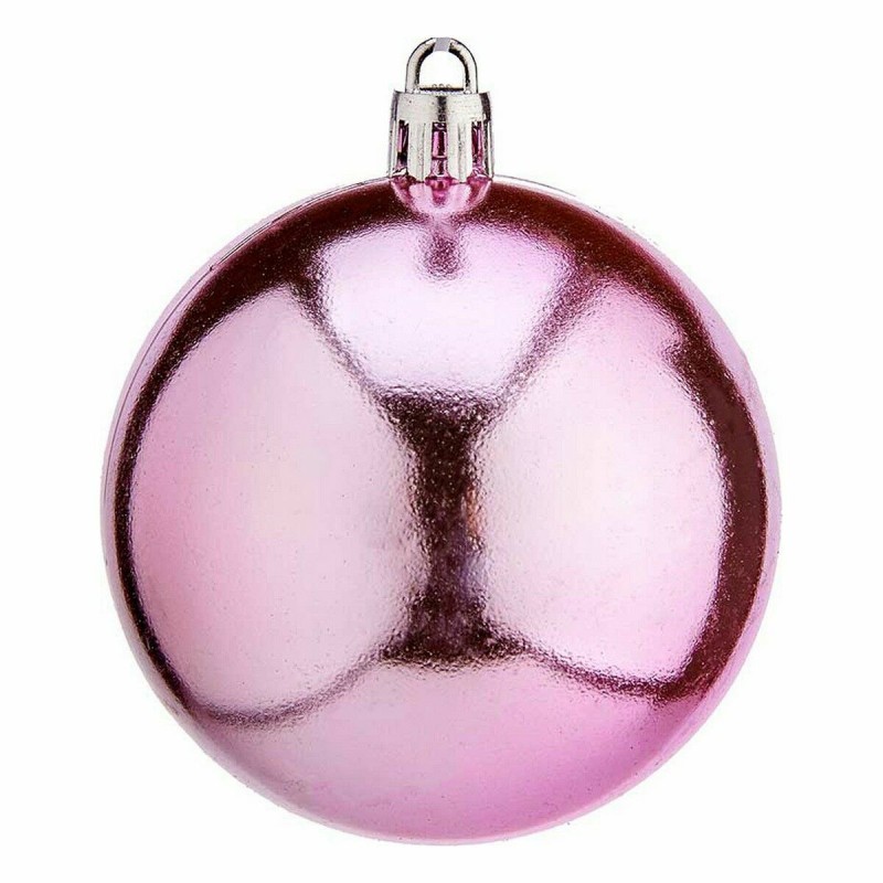 Set of Christmas balls Pink Plastic Ø 7 cm (12 Units)