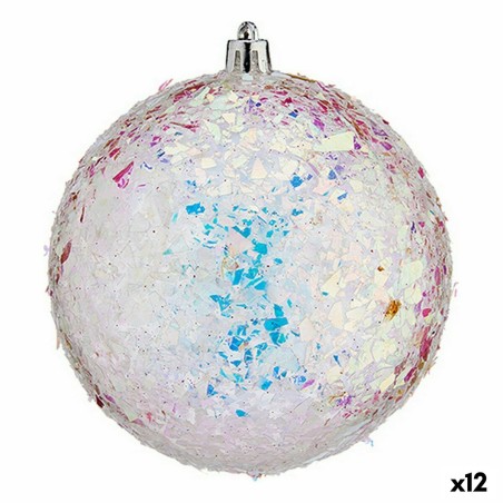 Set of Christmas balls Silver 10 cm (12 Units)