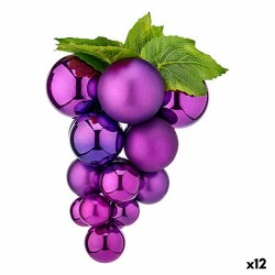 Boule de Noël Raisins Moyen Violet Plastique 19 x 28 x 19 cm (12 Unités)