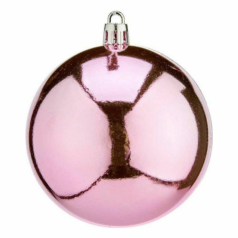 Lot de boules de Noël Rose Plastique 8 x 9 x 8 cm (12 Unités)