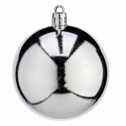 Set of Christmas balls Silver Plastic Ø 7 cm (12 Units)