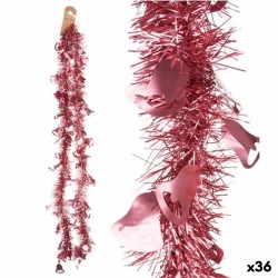 Weihnachtsgirlande Lametta Glocken Rosa Kunststoff 12 x 12 x 200 cm (36 Stück)