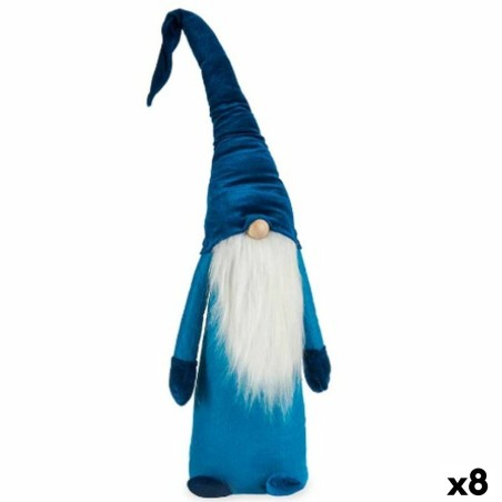 Deko-Figur Zwerg Blau Weiß Silberfarben Polyester Holz Sand 20 x 100 x 25 cm (8 Stück)