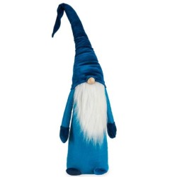 Deko-Figur Zwerg Blau Weiß Silberfarben Polyester Holz Sand 20 x 100 x 25 cm (8 Stück)