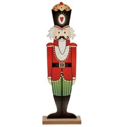 Figurine Décorative Casse-Noisette Blanc Noir Rouge Vert Bois 10 x 60 x 19 cm (6 Unités)