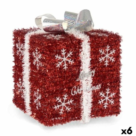 Gift Box White Red Silver polypropylene PET 20 x 23 x 20 cm (6 Units)