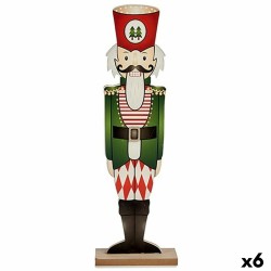 Deko-Figur Nussknacker Weiß Schwarz Rot grün Holz 10 x 60 x 19 cm (6 Stück)