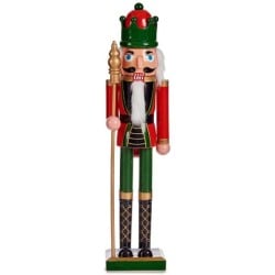 Figurine Décorative Casse-Noisette Rouge Vert Plastique 13,2 x 59,5 x 11,5 cm (4 Unités)